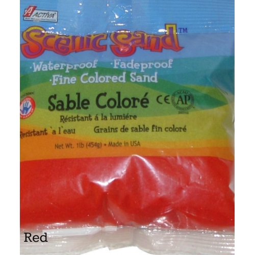 Scenic Sand™ Craft Colored Sand, Bright Red, 1 lb (454 g) Bag